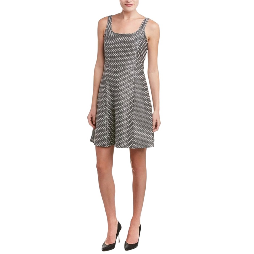 Theory Size 4 Trekana Ln Circuit Knit Sleeveless A-Line Dress Multi Gray